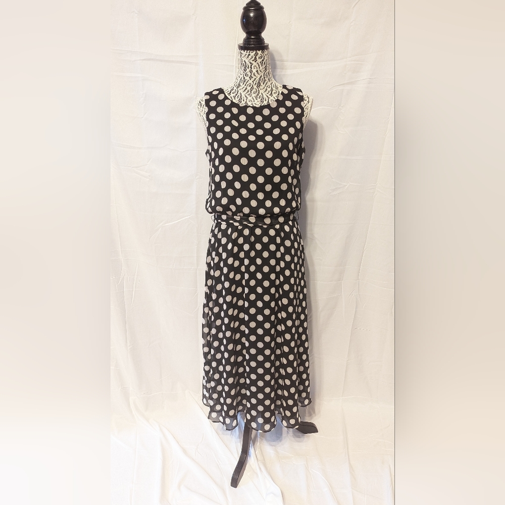 MSK Black & Gray Polka Dot Dress!!